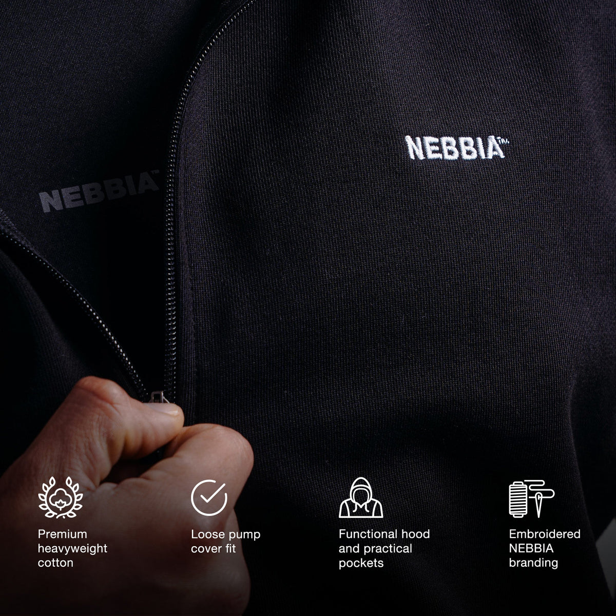 ZIPPER HOODIE WITH EMBROIDERY PRIMAL 884