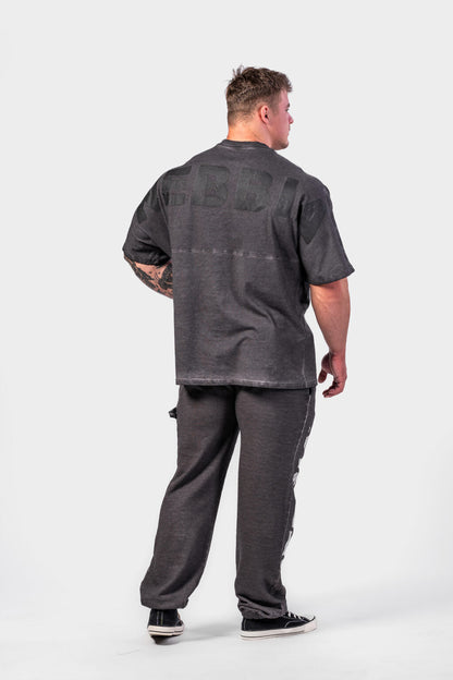 WASHED-OFF OVERSIZED HEAVYWEIGHT COTTON T-SHIRT NO SHORTCUTS  369