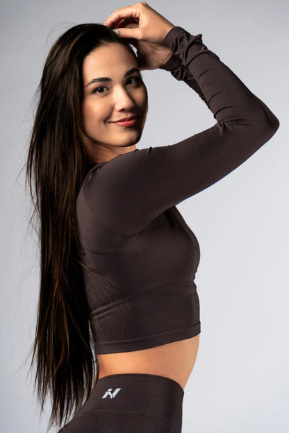 SEAMLESS LONG SLEEVE CROP TOP POWER 892