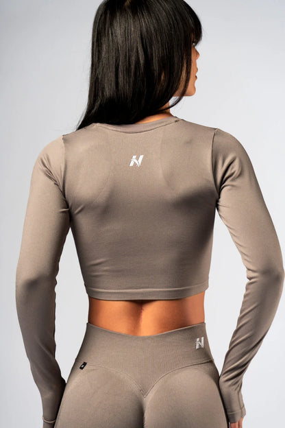 SEAMLESS LONG SLEEVE CROP TOP POWER 892