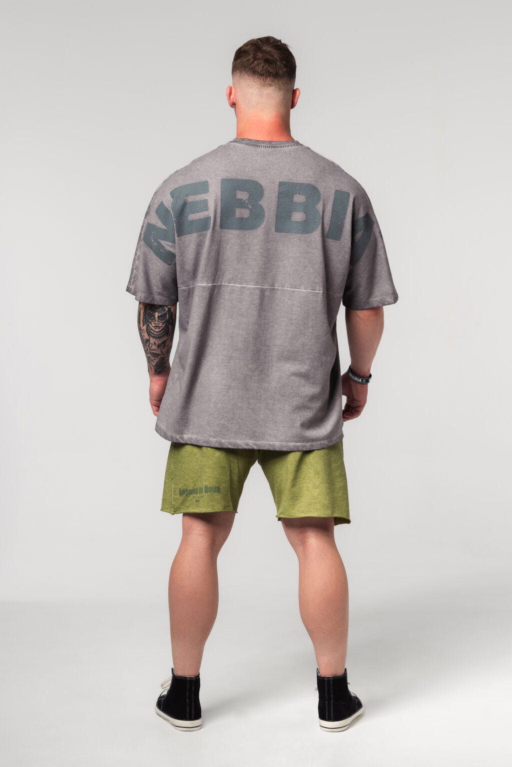 WASHED-OFF OVERSIZED HEAVYWEIGHT COTTON T-SHIRT NO SHORTCUTS  369