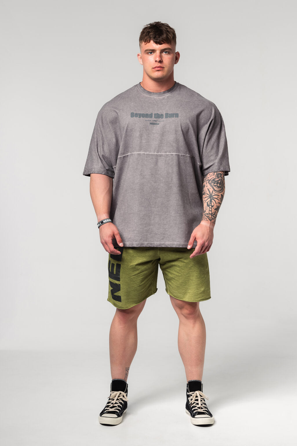 WASHED-OFF OVERSIZED HEAVYWEIGHT COTTON T-SHIRT NO SHORTCUTS  369