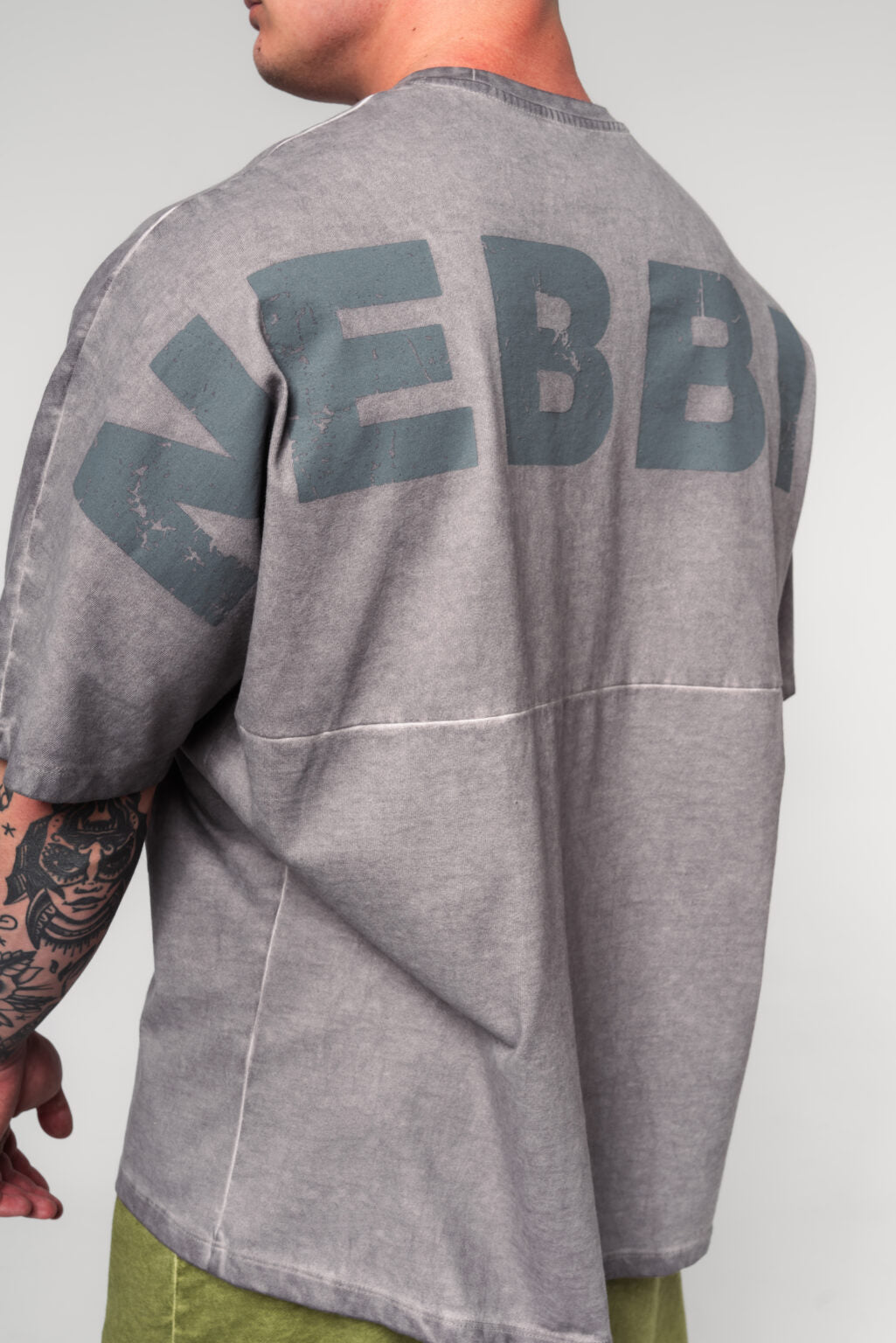 WASHED-OFF OVERSIZED HEAVYWEIGHT COTTON T-SHIRT NO SHORTCUTS  369