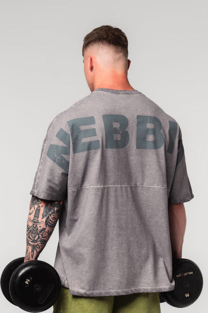 WASHED-OFF OVERSIZED HEAVYWEIGHT COTTON T-SHIRT NO SHORTCUTS  369