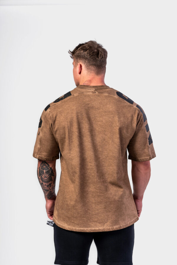 WASHED-OFF OVERSIZED T-SHIRT LIFTING CLUB LIGHT BROWN 368