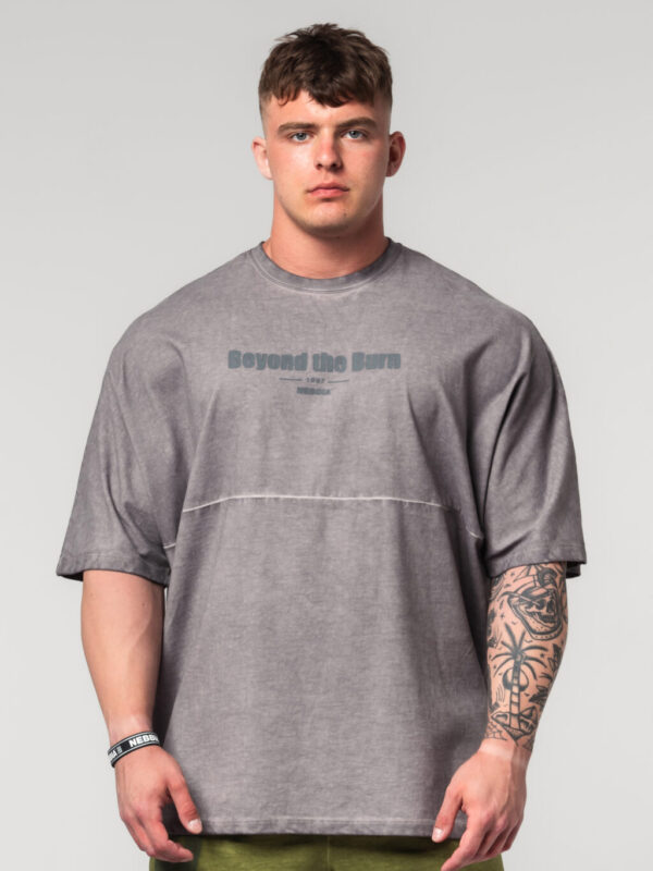 WASHED-OFF OVERSIZED HEAVYWEIGHT COTTON T-SHIRT NO SHORTCUTS  369