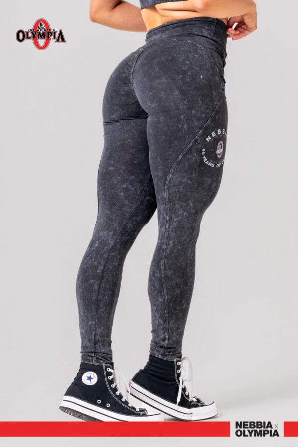 WASHED HIGH WAISTED LEGGINGS GYM WARRIOR BLACK 776