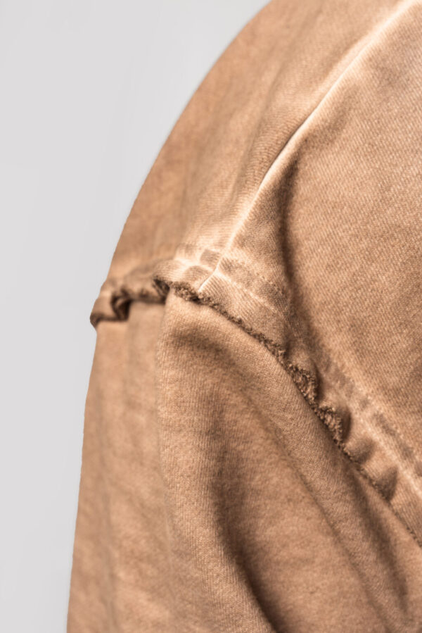 WASHED-OFF ZIP UP HOODIE GYM BRO LIGHT BROWN 362