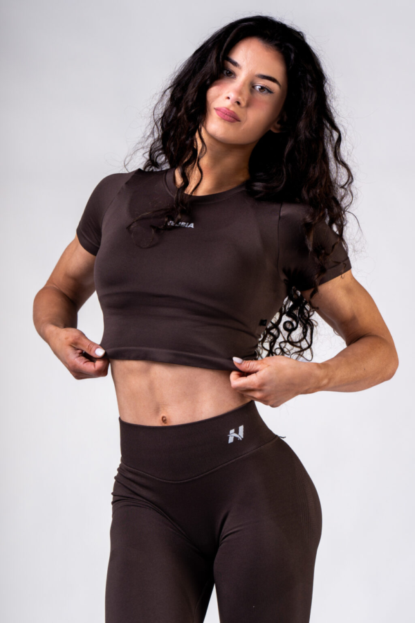SEAMLESS CROP TOP WITH SHORT SLEEVES POWER 891