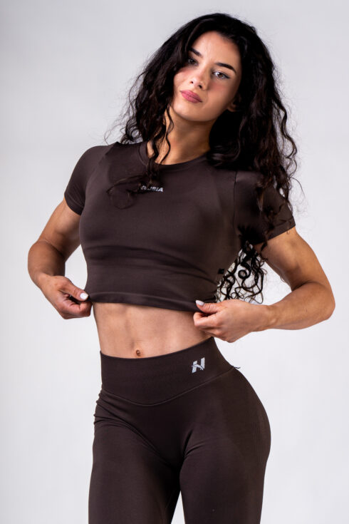 SEAMLESS CROP TOP WITH SHORT SLEEVES POWER 891