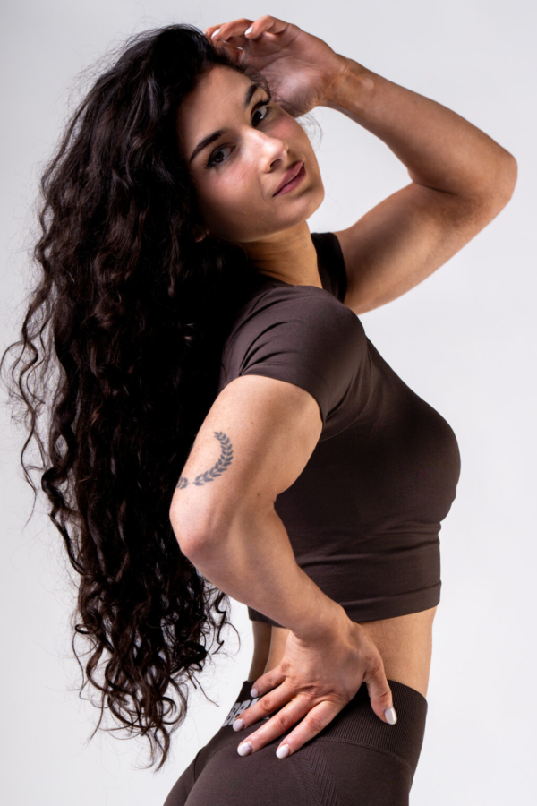 SEAMLESS CROP TOP WITH SHORT SLEEVES POWER 891