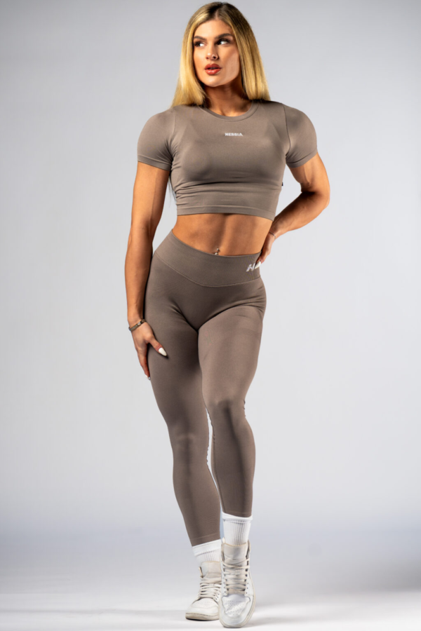 SEAMLESS CROP TOP WITH SHORT SLEEVES POWER 891