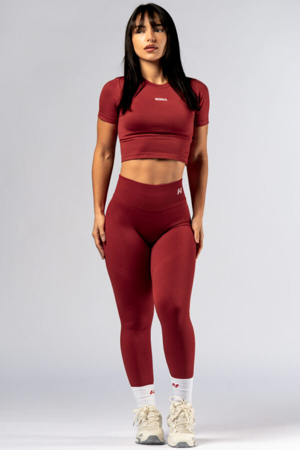 SEAMLESS CROP TOP WITH SHORT SLEEVES POWER 891
